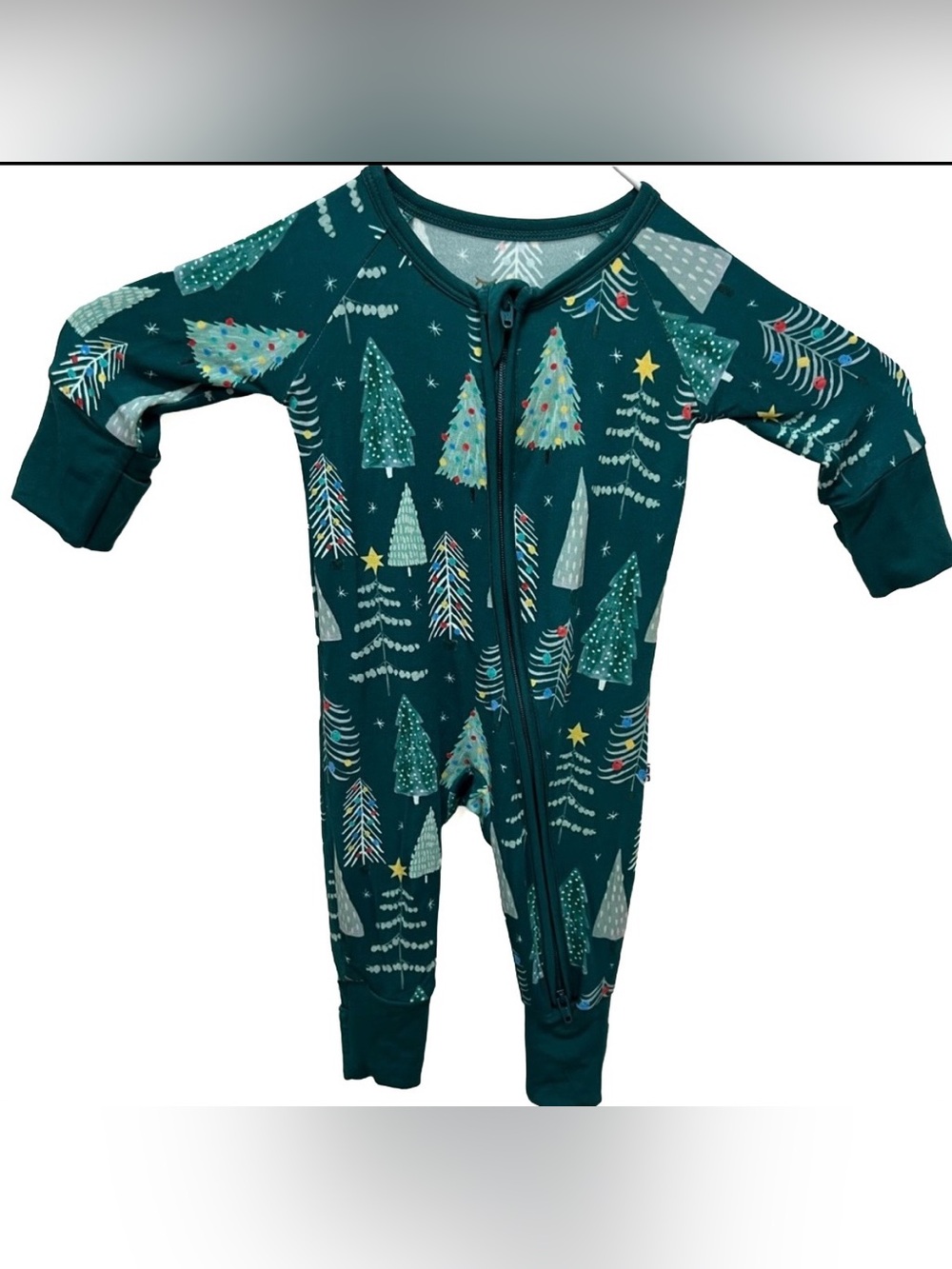 NEW Little Sleepies green Christmas zippy